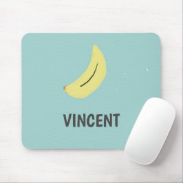 Mousepad Azul de desenho de banana amarela personalizado