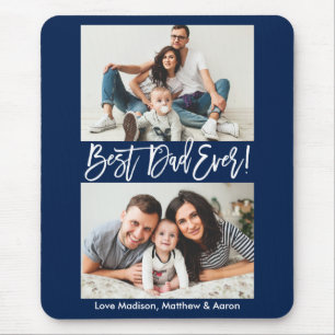 Mousepad Azul De Fotografia De Melhor Pai De Escopo Moderno