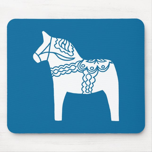 Mousepad Azul do cavalo de Dala (Frente)