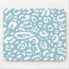 Mousepad Azul e Branco Chic Guepardo Leopardo Estampa Anima