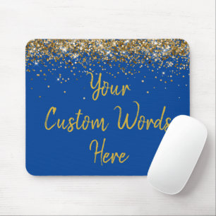 Mousepad Azul e Dourado personalizado jogador seu presente