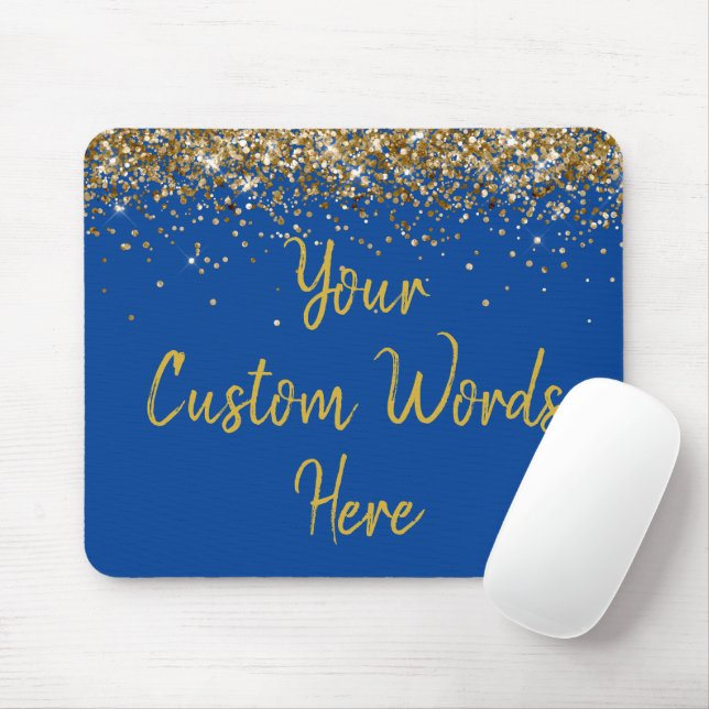 Mousepad Azul e Dourado personalizado jogador seu presente  (Com mouse)
