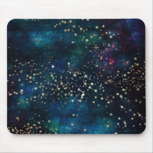 Mousepad Azul e ouro sob o céu nocturno das estrelas