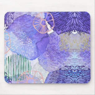 Mousepad Azul e roxo, abstrato moderno