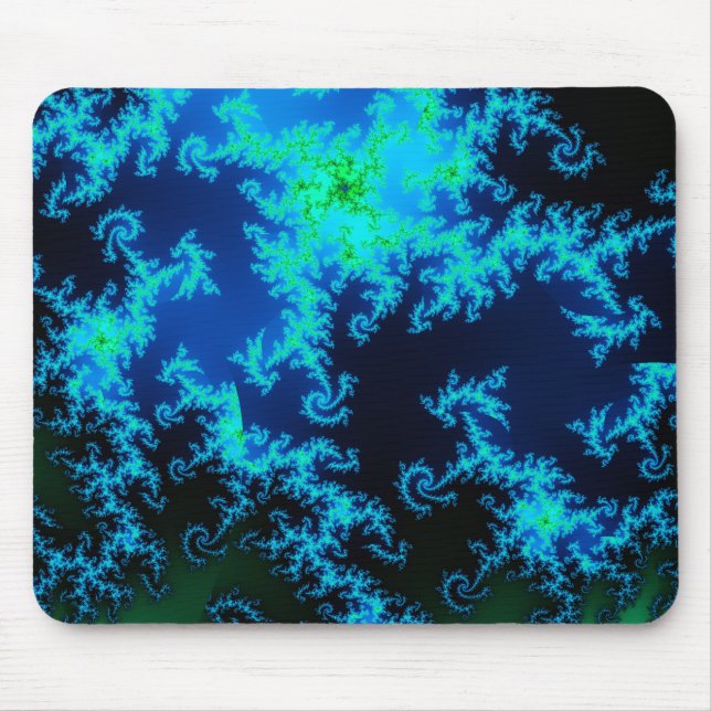 Mousepad azul e verde do fractal (Frente)