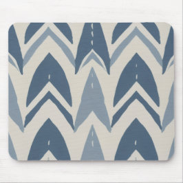 Mousepad Azul empoeirado Batik Parang Chevron Geométrico Co