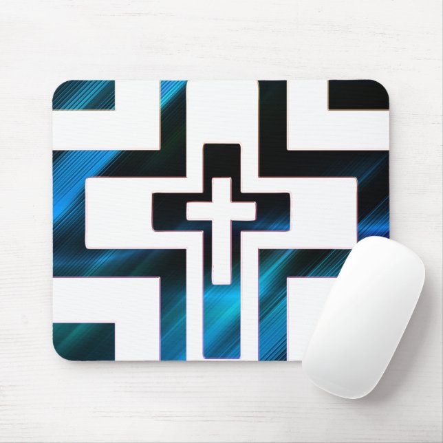 Mousepad Azul escuro de cruz (Com mouse)