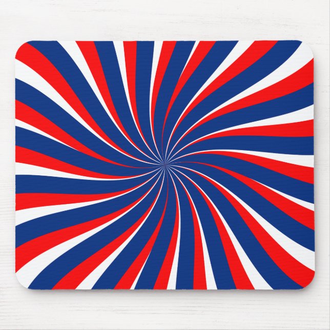 Mousepad Azul espiral vermelho branco... (Frente)