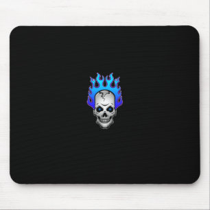 Mousepad azul-flamejante-crânio-mousepad