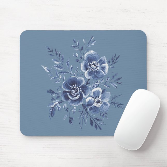 Mousepad Azul Floral (Com mouse)