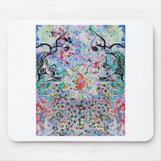 Mousepad azul floral (Frente)