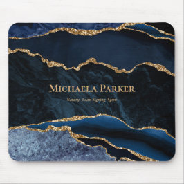 Mousepad Azul Marinho Ágata Dourada Profissional Empresaria