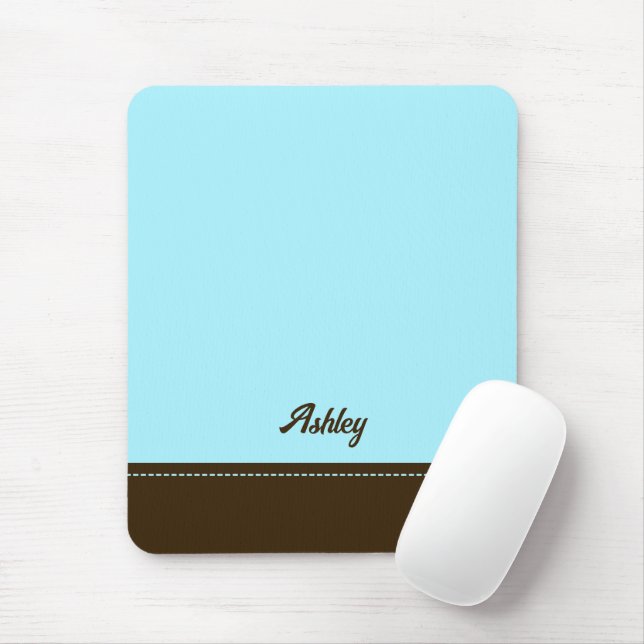 Mousepad Azul marrom personalizado sofisticado elegante e c (Com mouse)