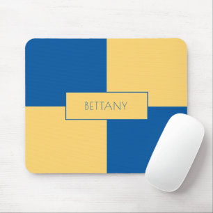 Mousepad Azul Moderno e Amarelo Verificado