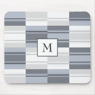 Mousepad Azul monograma - Retângulo de Cinza