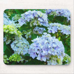 Mousepad azul Pastel do jardim de flores do
