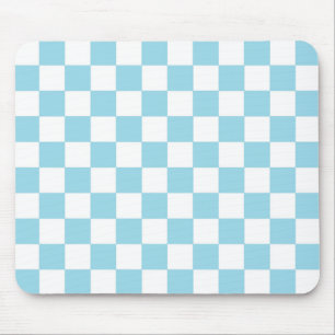Mousepad Azul Pastel e branco Checkered