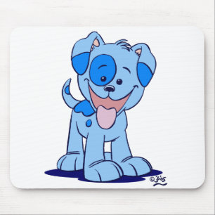 Mousepad azul pequeno do filhote de cachorro