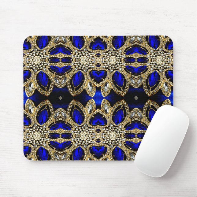 Mousepad azul real prateado na moda de moda (Com mouse)