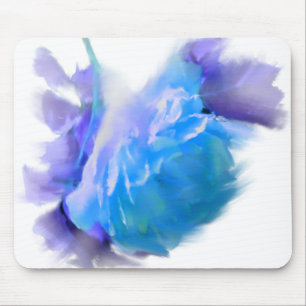 Mousepad Azul rosa de aquarela azul flor azul floral azul