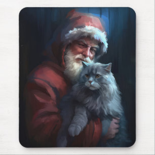 Mousepad Azul Russo Papai Noel Natal Festivo