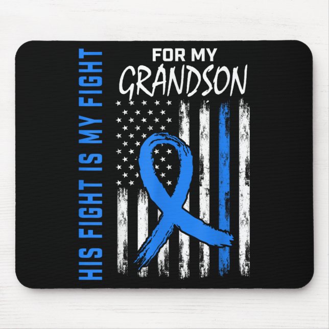 Mousepad Azul Sua Luta É Minha Camisa De Consciência Da Dia (Frente)