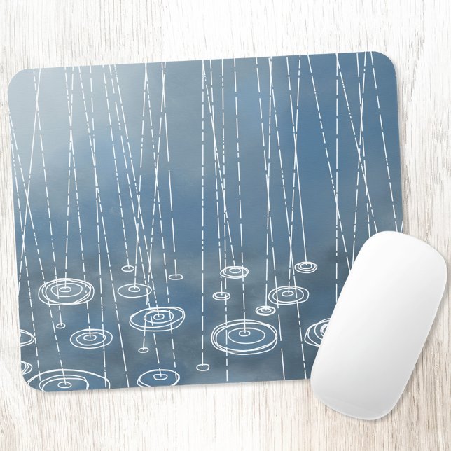 Mousepad Azul-tempo da chuva (Rainy weather fun art mousemat)