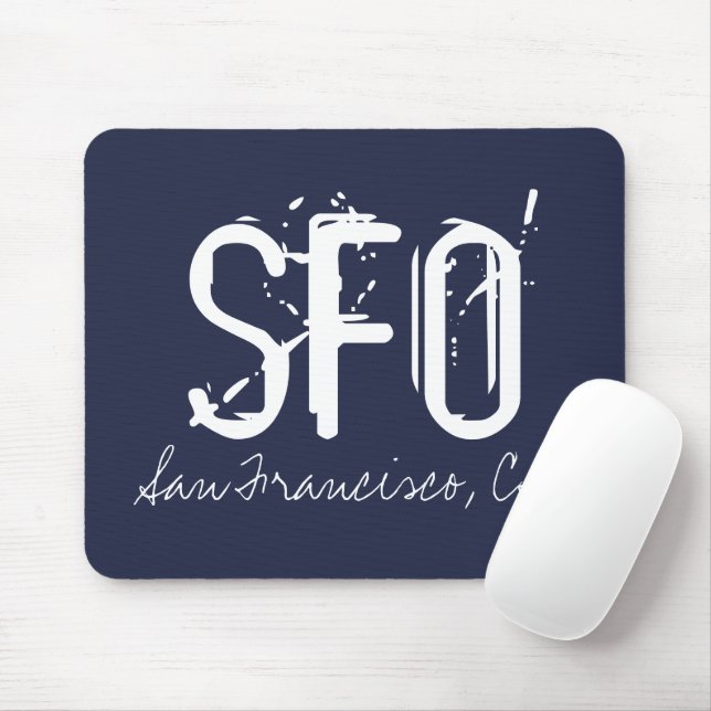 Mousepad Azul Tipografia SFO São Francisco (Com mouse)