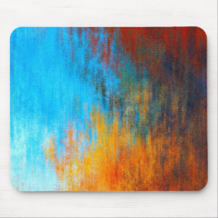 Mousepad azul-turquesa, laranja e vermelho Abstrato