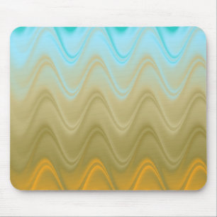 Mousepad Azul Verde Laranja Abstrato Ondulado