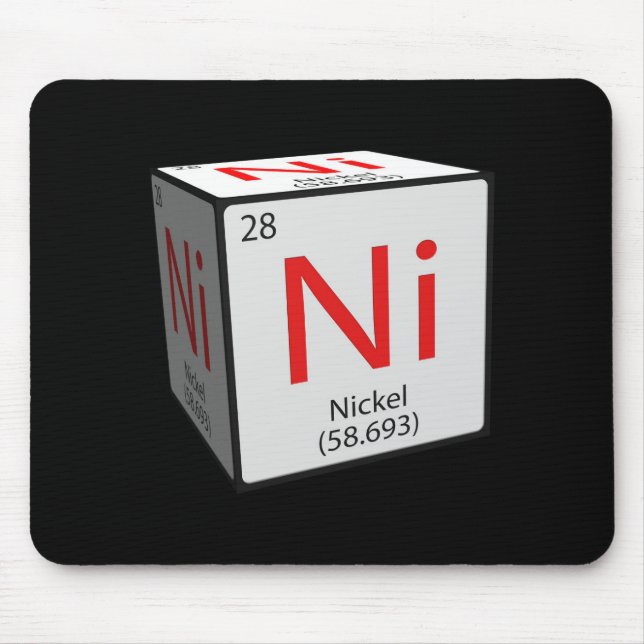 Mousepad Azulejo de elementos químicos. Ni Nickel cubed (Frente)