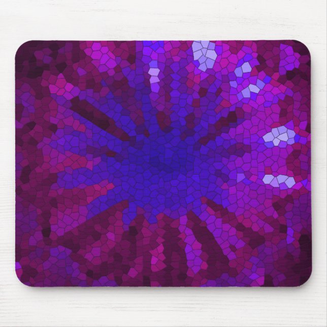 Mousepad Azulejo de mosaico em Blues e Purples (Frente)
