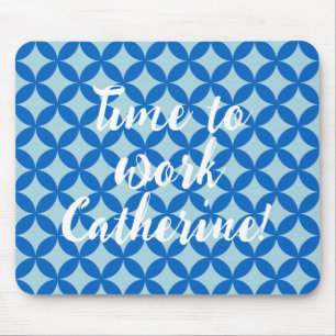 Mousepad Azulejo de Verão com círculos de azure em azul-beb