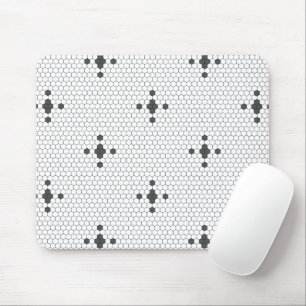 Mousepad Azulejo do Azulejo Hexágono Faux Penny cinza, estr