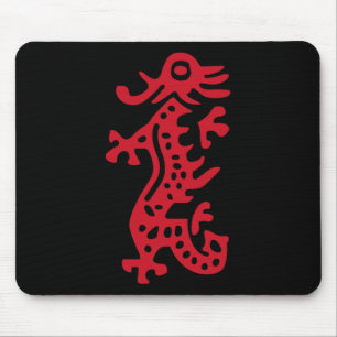 Mousepad Azulejo do Dragão Vermelho Mah Jong Chinês Mahjong