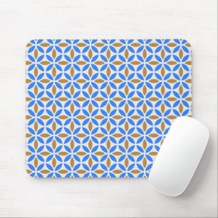 Mousepad Azulejo Geométrico Vintage Blue Brown Barcelona P
