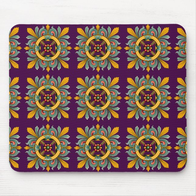 Mousepad Azulejo vitoriano roxo (Frente)