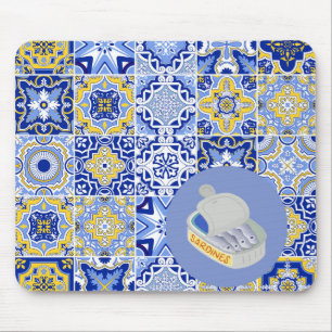 Mousepad Azulejos Azuis e Sardinhas