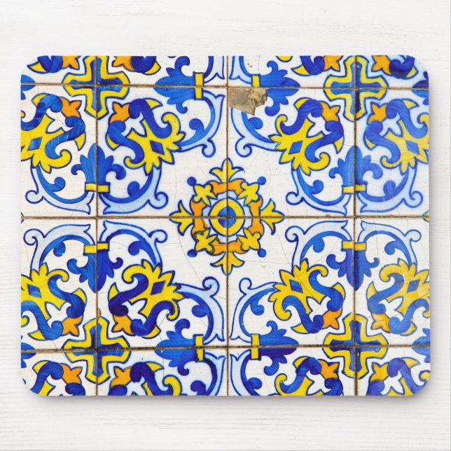 Mousepad Azulejos Azulejos de cerâmica portugueses (Frente)