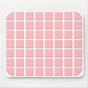 Mousepad Azulejos Cinzentos Brancos Rosa Quadrados Girosos