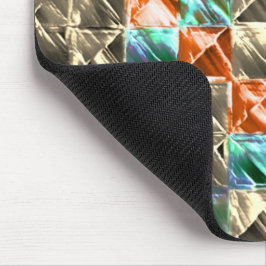 Mousepad Azulejos de bege, ciano e coral ou manchados