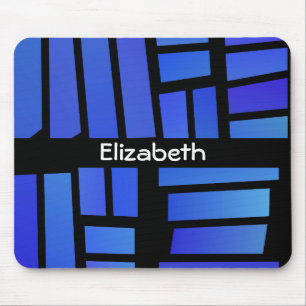 Mousepad Azulejos de Retângulo Azul Personalizados
