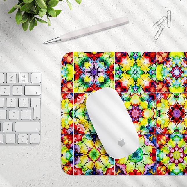 Mousepad Azulejos do Mediterrâneo, Azulejos de Tinta Álcool (Criador carregado)