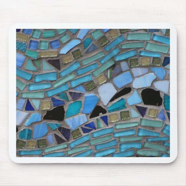Mousepad Azulejos do mosaico de azul e verde (Frente)