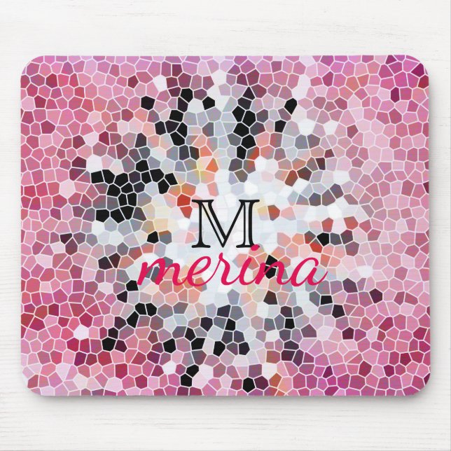 Mousepad Azulejos Geométricos do Chão do Mosaico Pixel (Frente)