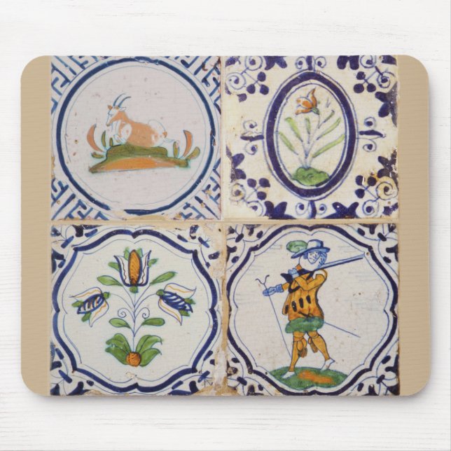 Mousepad Azulejos Holandeses Antigos Delft do século XVII a (Frente)