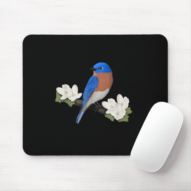 Mousepad Azulinho-do-leste Passarinho Amante-de-pássaros Ob (Com mouse)