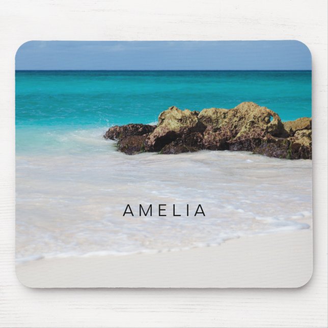 Mousepad Azure Ocean Sandy Beach Photo (Frente)