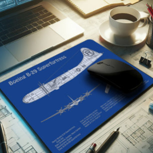 Mousepad B-29 Superfortaleza - Planos de Impressão de Avião