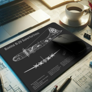 Mousepad B-29 Superfortaleza - Planos de Impressão de Avião